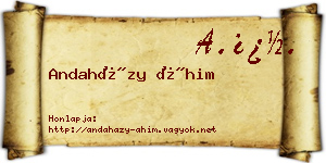 Andaházy Áhim névjegykártya